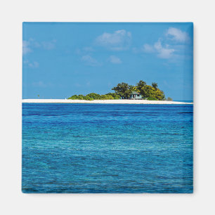 Aimant Île isolée des Maldives avec océan et côte