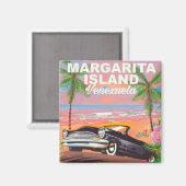 Aimant Île Margarita - affiche de voyage du Venezuela (Recto/Verso)