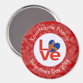 Aimant Îles Åland Red LOVE Drapeau personnalisé (Recto/Verso)