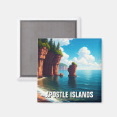 Aimant Iles Apôtres du Wisconsin National Lakeshore (Recto/Verso)