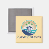 Aimant Îles Caïmans Caraïbes (Recto/Verso)
