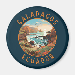 Aimant Îles Galapagos Cercle en détresse rétro