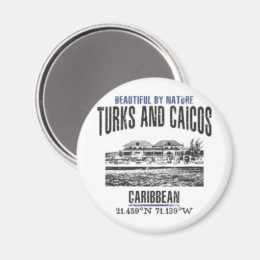 Aimant Îles Turques et Caïques (Recto/Verso)