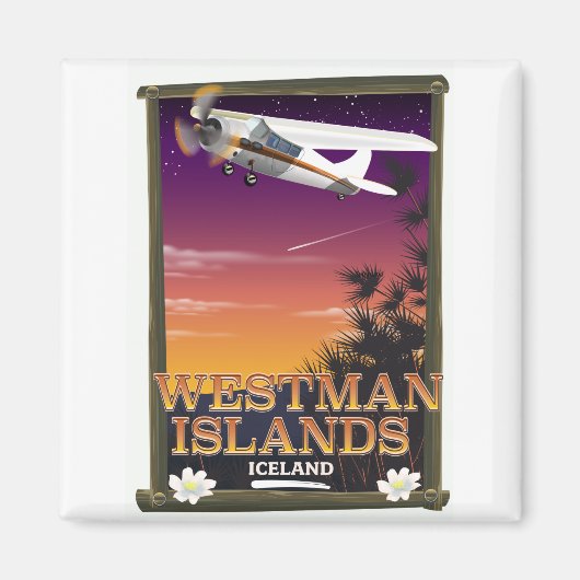 Aimant Îles Westman Island affiche de voyage en Islande (Devant)