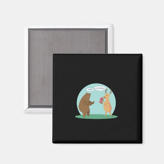 Aimant I'll With My Bear Hands Oh Deer Funny Creative Sty (Recto/Verso)