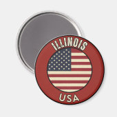 Aimant Illinois États-Unis d'Amérique (Recto/Verso)