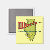 Aimant Illinois IL Motto ~ Seuls Les Idiots Pronononcent (Recto/Verso)