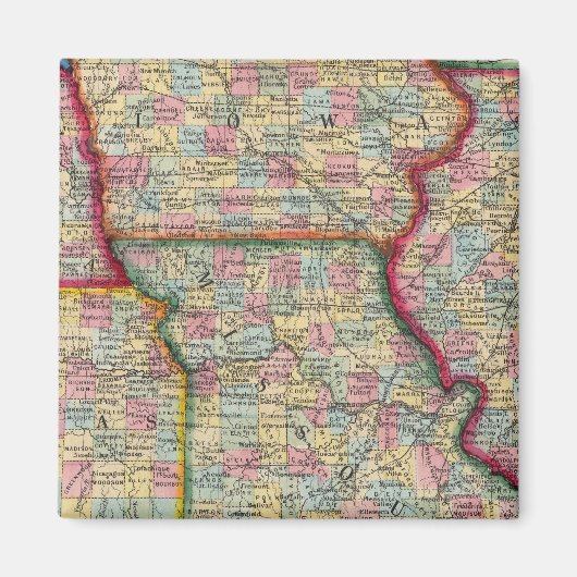 Aimant Illinois, Missouri, Iowa, Nebraska Et Kansas (Devant)