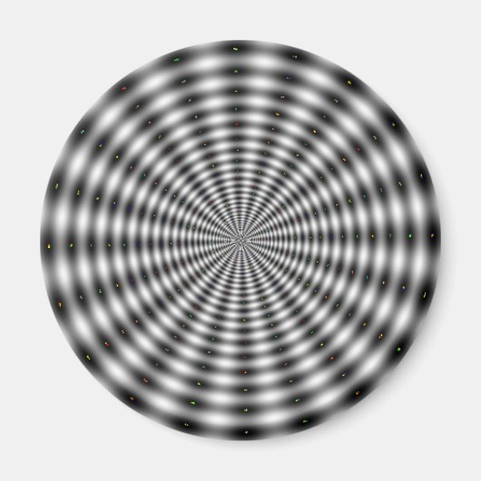 Aimant Illusion optique noire et blanche (Devant)