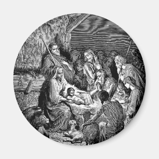 Aimant Illustrated Christmas Nativity Scene (Devant)