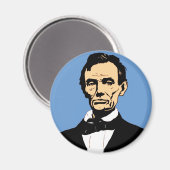 Aimant Illustration Abraham Lincoln sur le bleu (Recto/Verso)