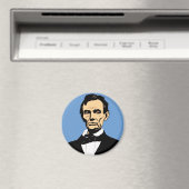 Aimant Illustration Abraham Lincoln sur le bleu (In Situ (Lave-vaisselle))