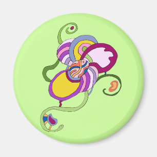 Aimant Illustration Abstraite de Fleur Funky
