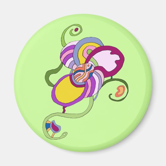 Aimant Illustration Abstraite de Fleur Funky (Devant)