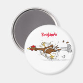 Aimant Illustration amusante de poulet cool (Recto/Verso)