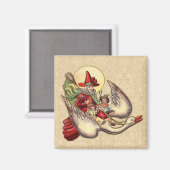 Aimant Illustration Antique de l'Enfant de Mère l'Oye (Recto/Verso)