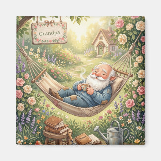 Aimant Illustration aquarelle cosy d'un gnome endormi