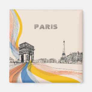 Aimant illustration artistique de monuments emblématiques