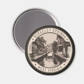 Aimant Illustration Badge de Berkeley Springs Virginie Oc (Recto/Verso)