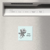 Aimant Illustration botanique d'une fleur printanière élé (In Situ (Lave-vaisselle))