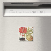 Aimant Illustration botanique vintage (In Situ (Lave-vaisselle))