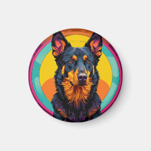 Aimant Illustration colorée de chien Beauceron