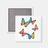 Aimant Illustration colorée de papillon (Recto/Verso)