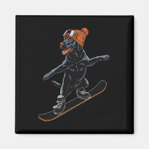 Aimant Illustration cool De Snowboard Pour Hommes Femmes