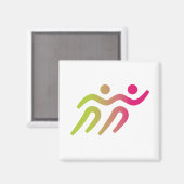 Aimant Illustration cool des coureurs (Recto/Verso)
