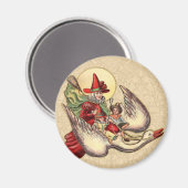 Aimant Illustration d'antiquité de Mère Goose Child (Recto/Verso)