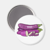 Aimant Illustration d'aubergine (Recto/Verso)