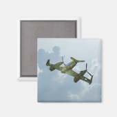 Aimant Illustration d'aviation militaire de vol de warbir (Recto/Verso)
