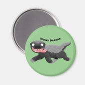 Aimant Illustration de blaireau au miel affamé (Recto/Verso)