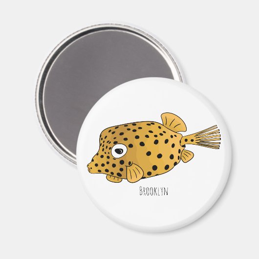 Aimant Illustration de boxfish jaune (Recto/Verso)