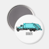 Aimant Illustration de camion à ordures (Recto/Verso)