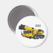 Aimant Illustration de camion de grue (Recto/Verso)
