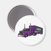 Aimant Illustration de camion semi-remorque (Recto/Verso)