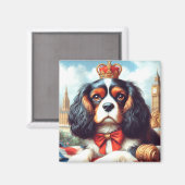 Aimant Illustration de Cavalier King Charles Spaniel (Recto/Verso)