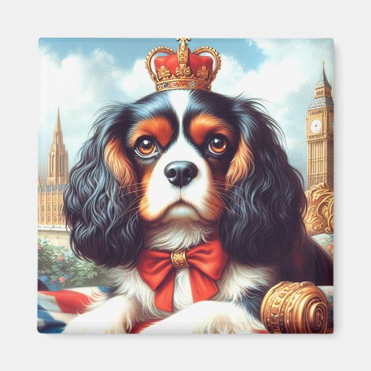 Aimant Illustration de Cavalier King Charles Spaniel (Devant)
