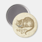 Aimant Illustration de chat Cheshire vintage (Recto/Verso)