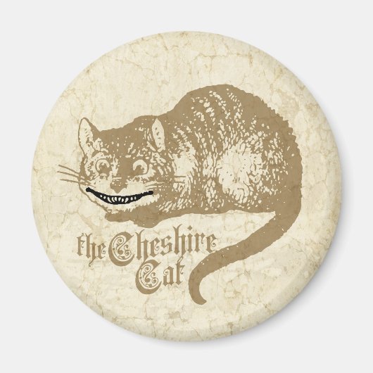 Aimant Illustration de chat Cheshire vintage (Devant)