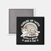 Aimant Illustration de chat Lover - Curled Up & Cosy (Recto/Verso)
