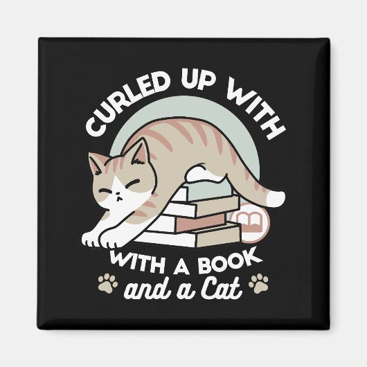 Aimant Illustration de chat Lover - Curled Up & Cosy (Devant)