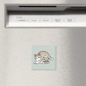 Aimant Illustration de chat Lover - Curled Up & Cosy (In Situ (Lave-vaisselle))