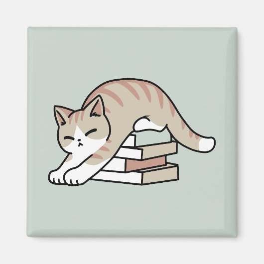 Aimant Illustration de chat Lover - Curled Up & Cosy (Devant)