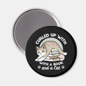 Aimant Illustration de chat Lover - Curled Up & Cosy (Recto/Verso)