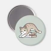 Aimant Illustration de chat Lover - Curled Up & Cosy (Recto/Verso)