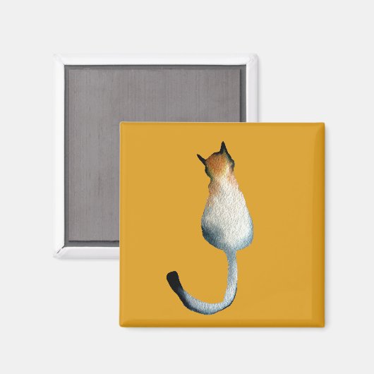 Aimant Illustration de chat tabby noir et marron (Recto/Verso)