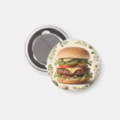 Aimant Illustration de cheeseburger gastronomique (Recto/Verso)
