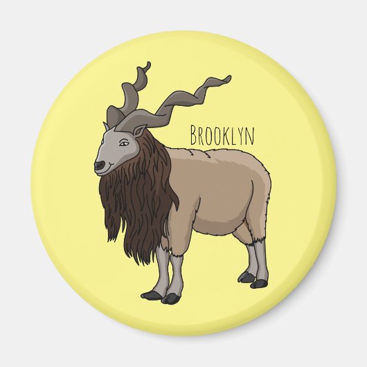 Aimant Illustration de chèvre de Markhor (Devant)